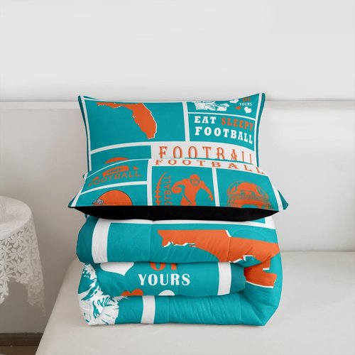 Erosebridal Football Comforter Set for Football Fan Twin,Sports Bedding Set for Kids Boys Girls,Rugby Down Comforter,Ball Patchwork Reversible Bed Set with 1 Pillowcase for Bedroom