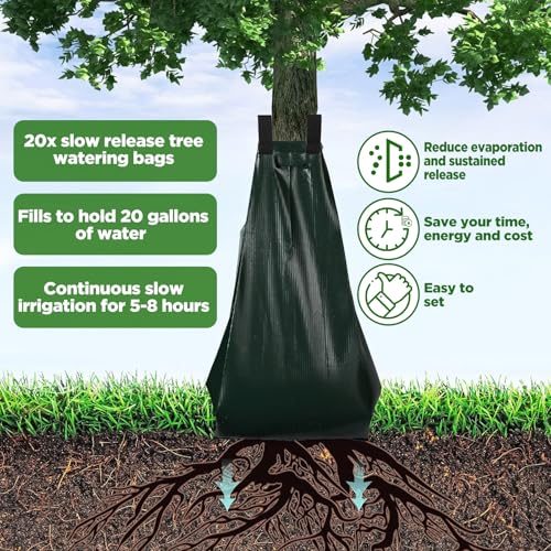 2-Pack 20-Gallon Slow Release Tree Watering Bags - Heavy-Duty Drip Bags
