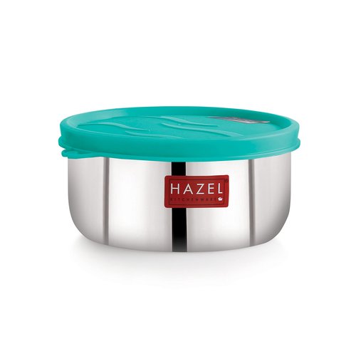 HAZEL Stainless Steel Airtight Storage Containers Set of 4 | 450ml Each | Kitchen Storage Jar | Small SS Containers with Lid for Home & Lunch