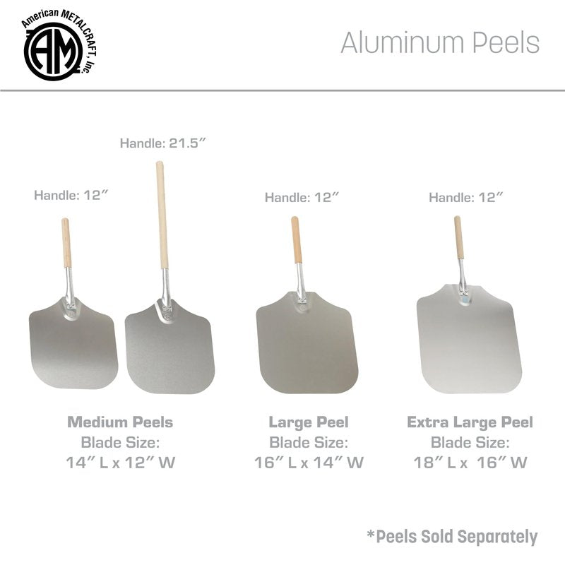 American METALCRAFT, Inc. "3512 35.5"" Aluminum Pizza Peel with 19"" Wood Handle, 12"" x 14"" Medium Blade", Silver