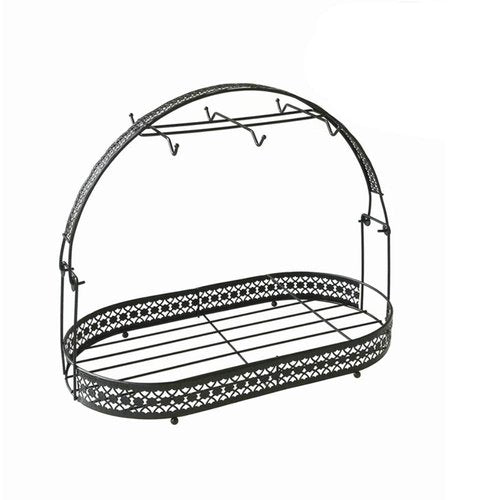 Piscepio Coffee Cup Holder Stand - Wrought Iron Mug Rack and Dishes Organizer - Drainer Storage Drying Rack for Counter, Cabinet, Table, Kitchen, Restaurant, Office (Black B)