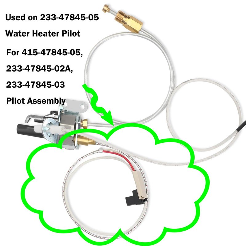 MENSI Gas Minivolt Thermopile Replacement For Bradford 233-47845-05 and Honeywell CS8840A1-1041 Water Heater Pilot Assembly (2)
