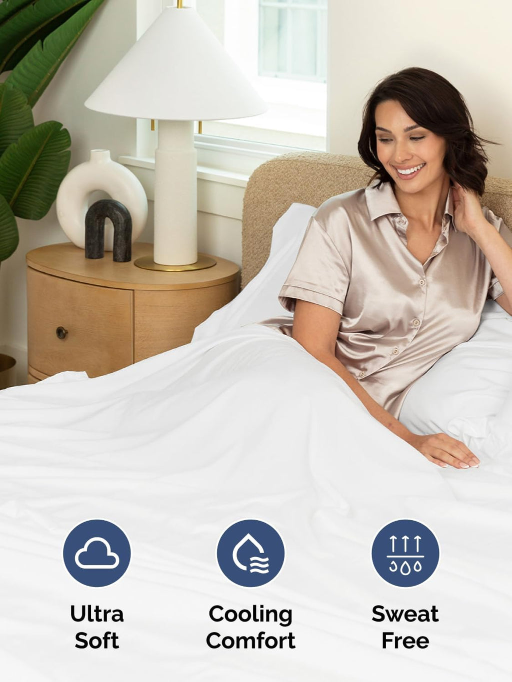 Skiennix Extra Deep King Sheet Set - 6 Piece Breathable Cooling Bedding - Soft, Wrinkle-Free White Sheets