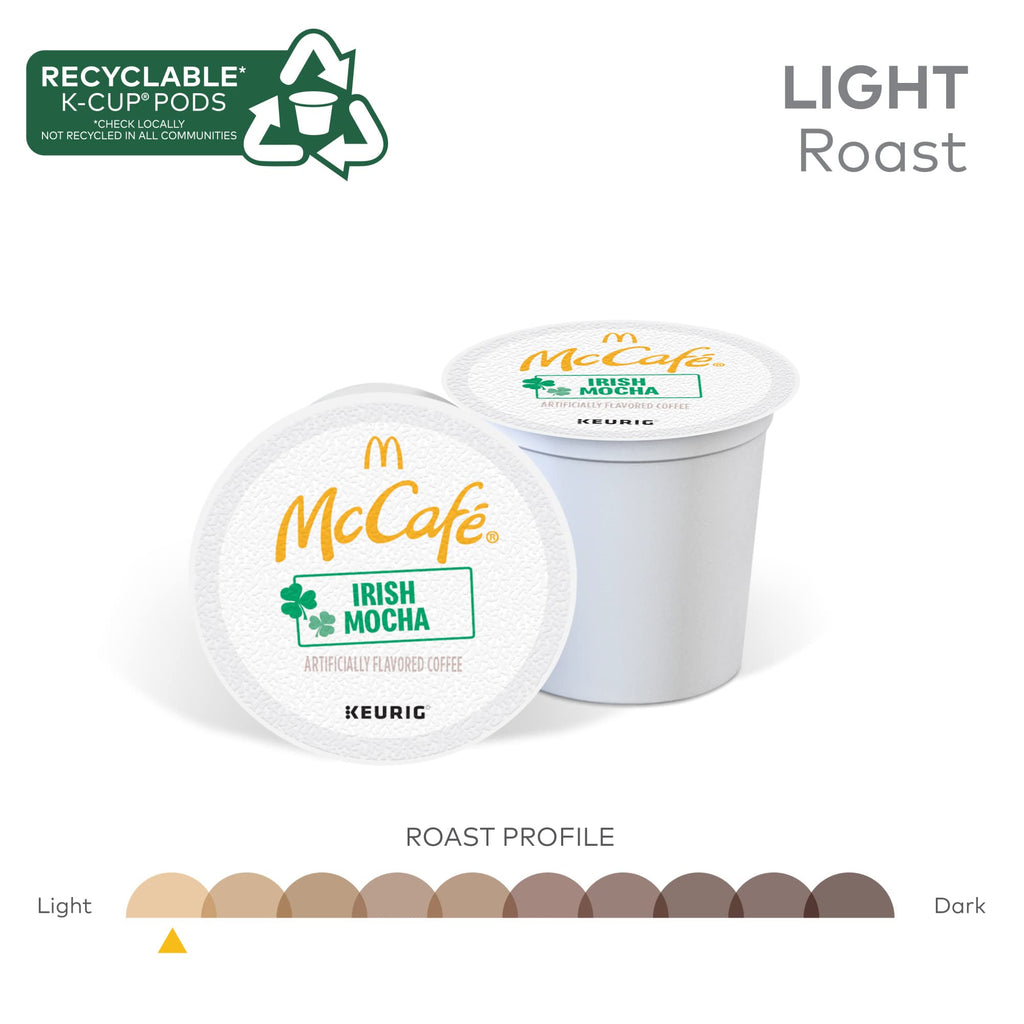 McCafe Irish Mocha, Keurig Single Serve K-Cup Pods, Flavored Coffee, 72 Count (6 Packs of 12)