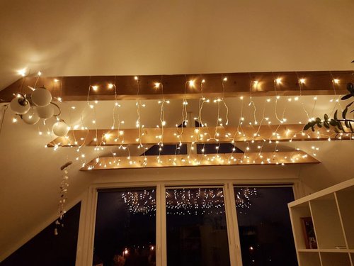 Lighting EVER LED Curtain Lights - 18 Hang Down String Lights, 10x10 ft Twinkle Fairy Lights for Bedroom & Wedding Decor