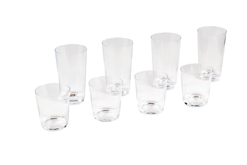 Abode Homewares Simple Acrylic Drinkware Set - Clear - Set of 8