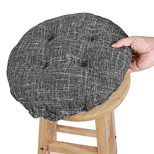 Round Bar Stool Cushion, 13-Inch Anti-Slip Padded Seat Cover, Light Gray