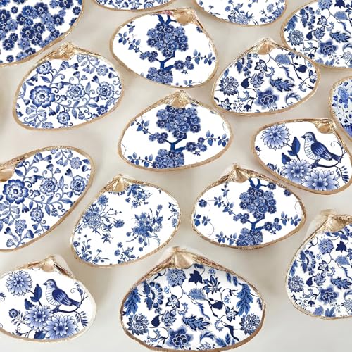 36 Pack Blue and White Floral Decoupage Napkins, 13-Inch Chinoiserie Paper