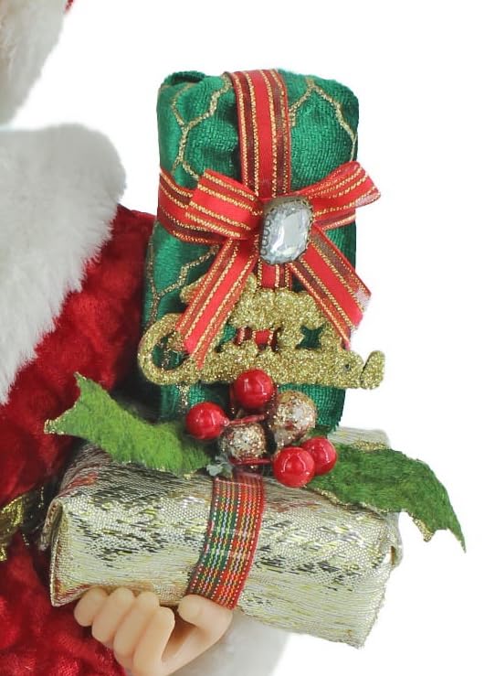 Mrs. Claus Christmas Decor Figurine - Traditional Red & Green Holiday Ornament