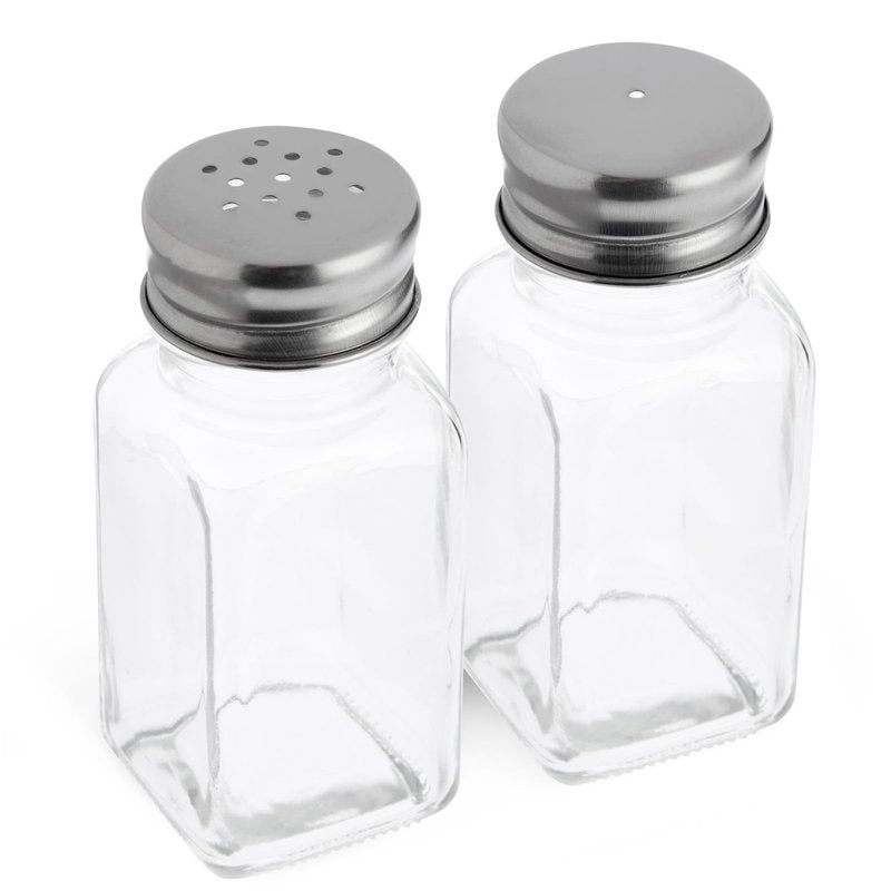 Juvale 24 Pack Glass Salt and Pepper Shakers Bulk Set - Restaurant Salt and Pepper Shakers - Spice Containers for Restaurant (2 Oz, Clear)