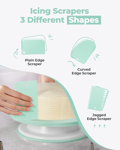 Kootek Cake Decorating Kit - 158PCs Baking Tools with Turntable, Icing Tips, Spatulas & Pastry Bags