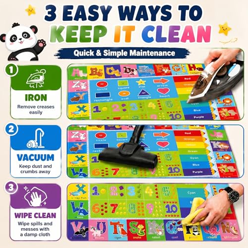 Educational ABC Kids Play Rug - Non-Slip Classroom Carpet, 59" x 39.4"
