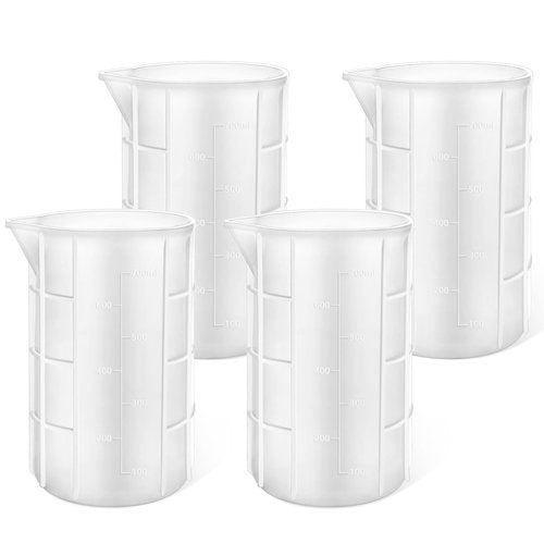 Gartful 700ml Extra Large Silicone Cups, 23OZ Reusable Resin Measuring Cups for Epoxy, Jewelry Casting Molds, Acrylic Paint Pouring, Waxing, DIY Craft Project, 4PCS