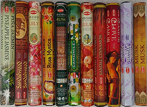 Natural Incense Sticks Variety Pack - 12 Assorted Fragrances (240 Sticks)