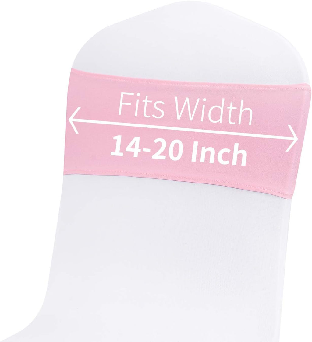 Peomeise Pink Spandex Chair Sashes - 25pcs with Buckle Slider for Elegant Wedding & Party Decor