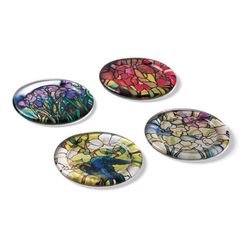 The Metropolitan Museum of Art Stained Glass Design Drink Coasters - Set of 4