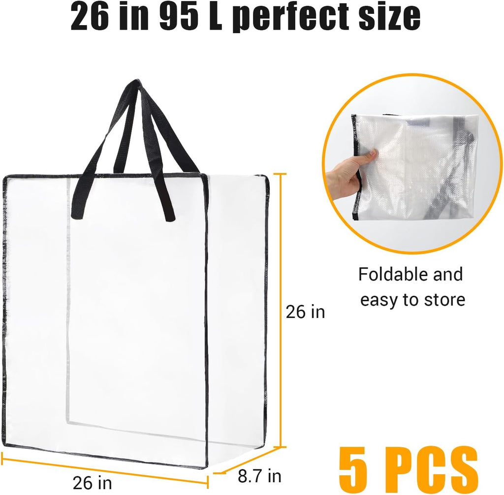 Skiennix Wreath Storage Bag - 5-Pack, 26-Inch 95L Containers for Seasonal Decorations & Bedding