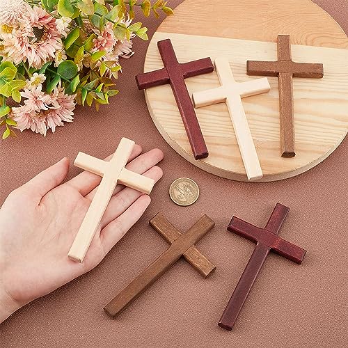 6PCS Wooden Prayer Cross Set Handheld Christian Crosses for Worship & Meditation