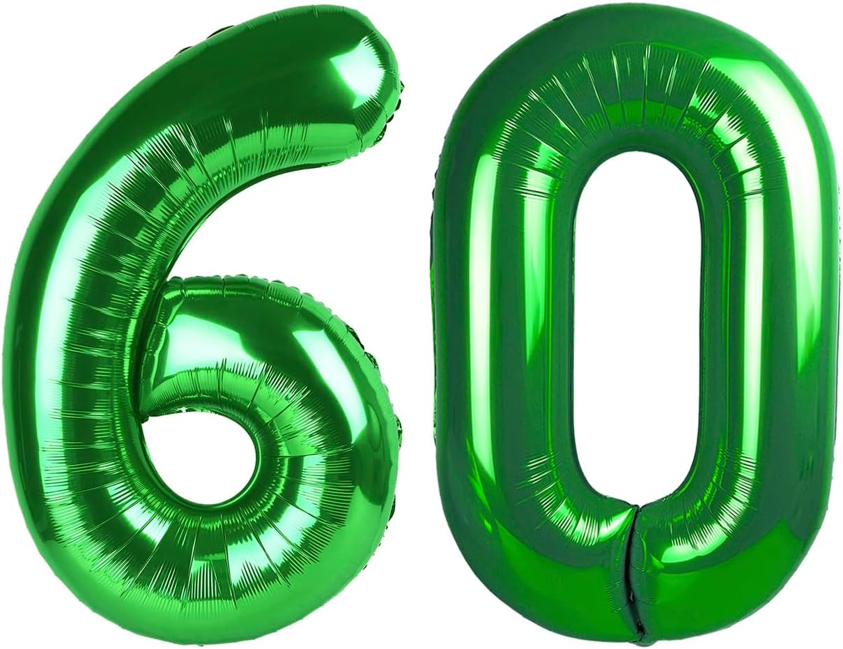 Regine Switzerland Giant 40-Inch Dark Green Number 60 Balloon - Perfect 60th Birthday Party Decoration