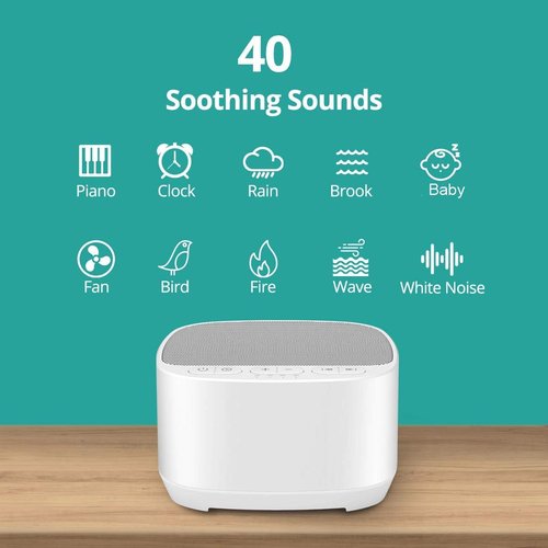 Magicteam Sleep Sound Machine - 40 Soothing Sounds & Memory Function | 32 Volume Levels, USB/AC Powered