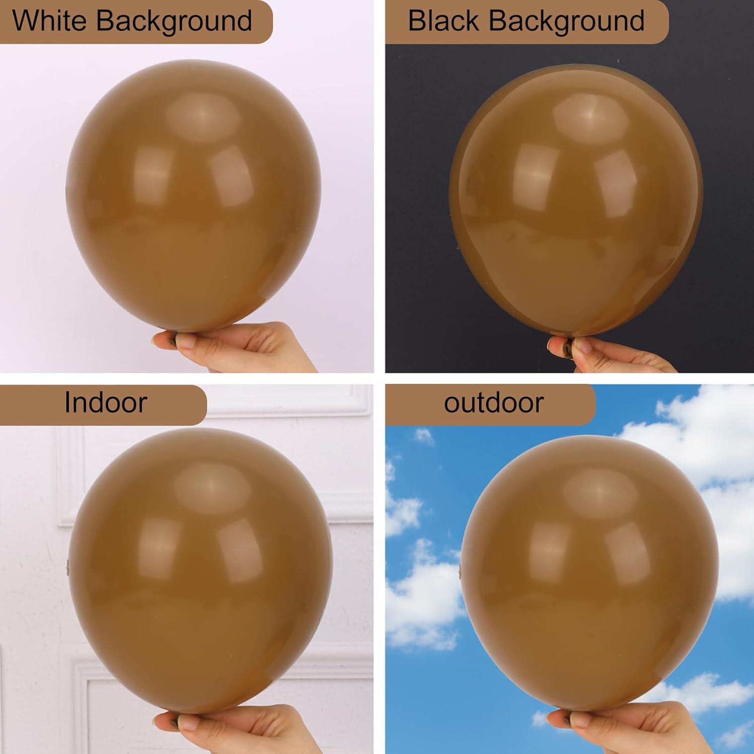 RUBFAC Brown Balloons - 129-Piece Latex Garland Kit | Boho Neutral Coffee Tan for Safari Baby Showers & Birthday Parties