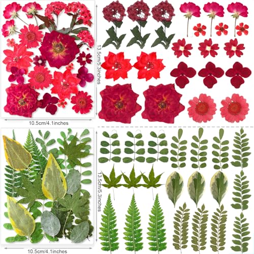 269 Pcs Dried Pressed Flowers Set with Butterfly Stickers for Resin Crafts