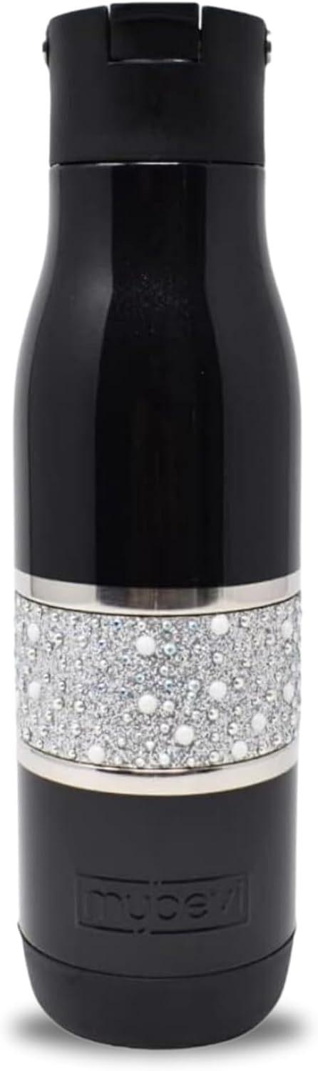 MyBevi Hollywood Insulated Tumbler - 20oz Stainless Steel Travel Cup with Leak-Resistant Lid | BPA-Free, Reusable, Fits Cup Holders, Ideal for Hot & Cold Beverages - Sport Black
