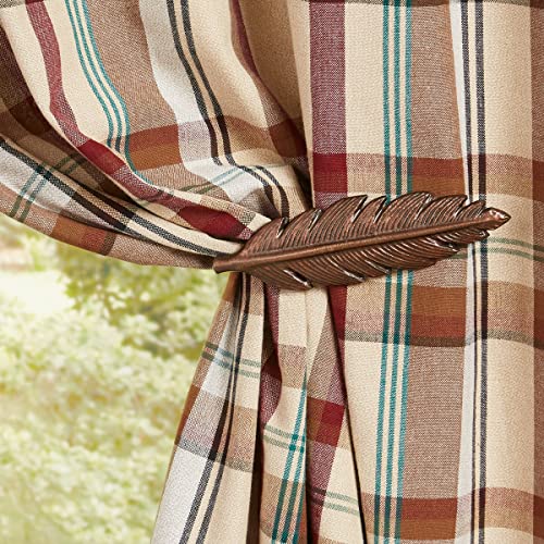 Metal Feather Curtain Holdbacks - Set of 2 Decorative Farmhouse Tiebacks