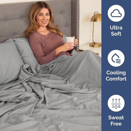 Flex Top Split Head King Sheet Set - Comfy, Breathable Cooling Bed Sheets | Luxury Hotel Quality - Deep Pockets, Soft Oeko-Tex - Heathered Grey