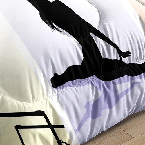 ZZXHG Queen Comforter Set, Women's Gymnastics Comforter for Queen Size Bed, Soft Warm Bedding Set 3 Pieces for All Seasons, 1 Comforter (90" x90") and 2 Pillow Shams (20"x30")