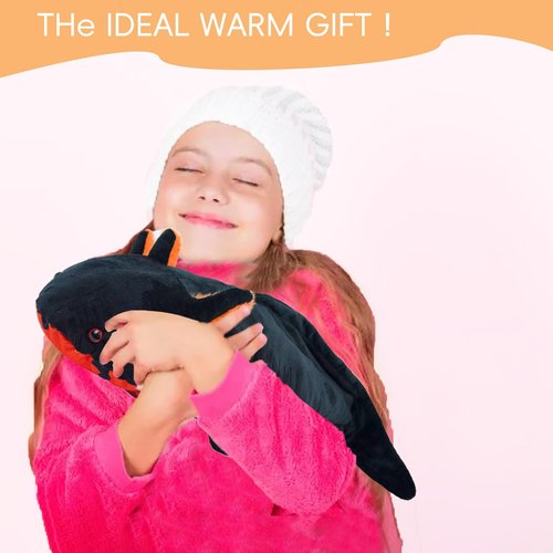 capybaraflying Microwavable Axolotl Weighted Stuffed Animal, 30'' Axolotl Plush Toys, Heatable and Coolable Pad, Microwaveable Plush Pillow Gift for All Ages Stuffed Animals, Black…