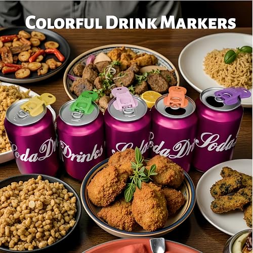 6-Pack Soda Can Opener and Drink Lid Cover Set – Reusable Tab Protectors