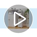 Freestanding Toilet Paper Holder Stand with Bathroom Storage Cabinet