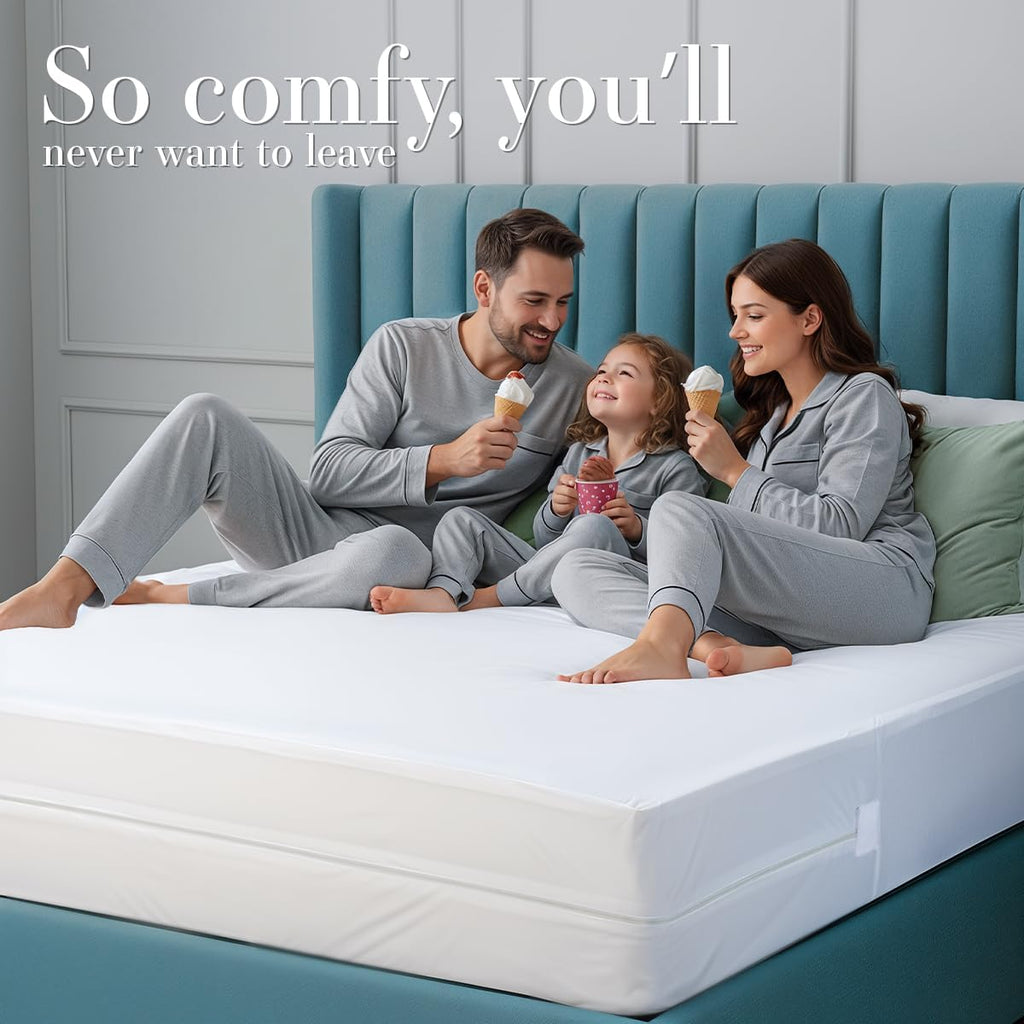 Utopia Bedding Mattress Protector - 100% Waterproof Bed Bug & Dust Mite Proof | Super Queen Size Encasement