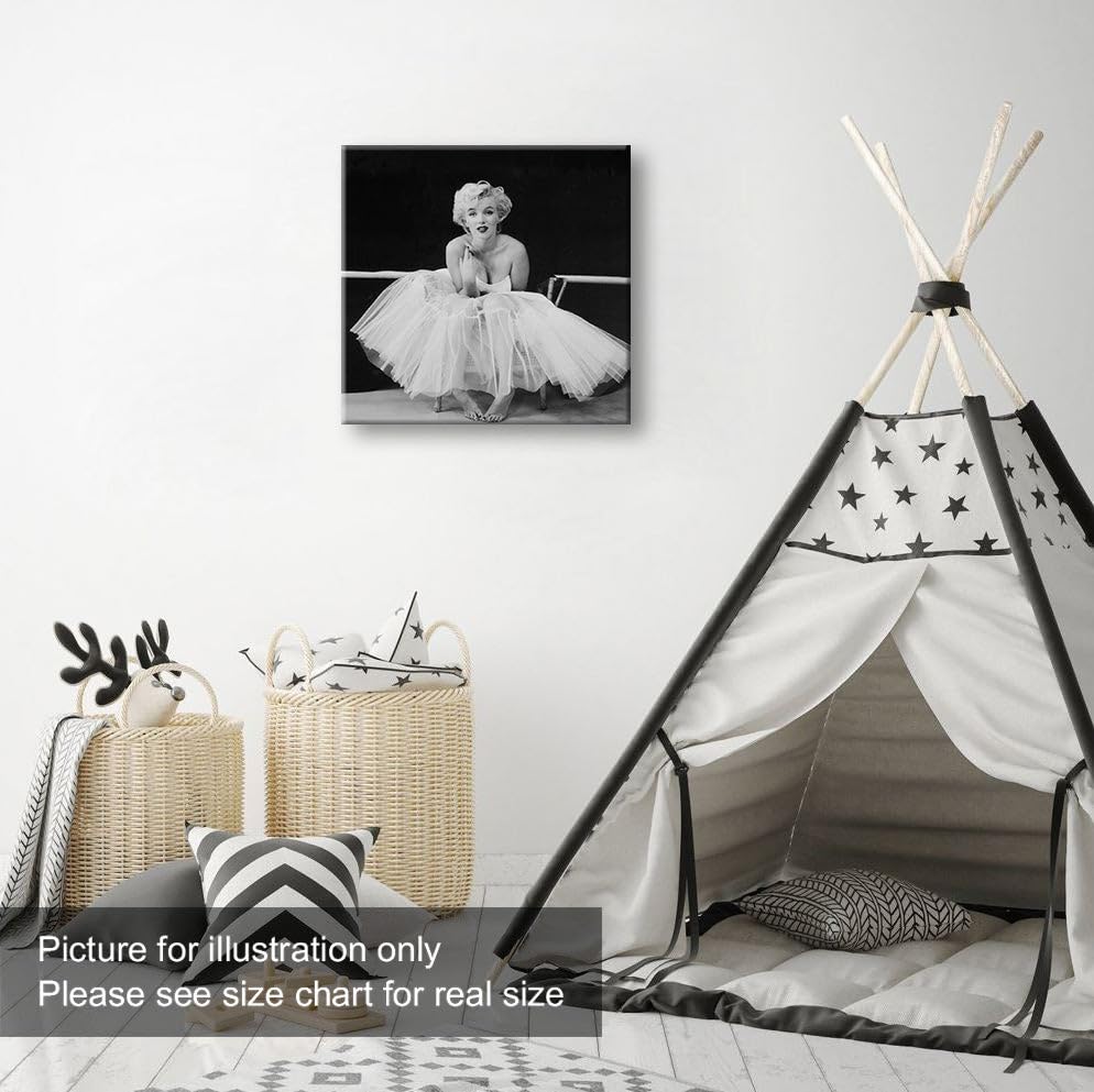 Niwo ART-Monroe C, Classic Movie Stars Canvas Wall Art Home Decor,Stretched Ready to Hang (24"x24"x1.5")