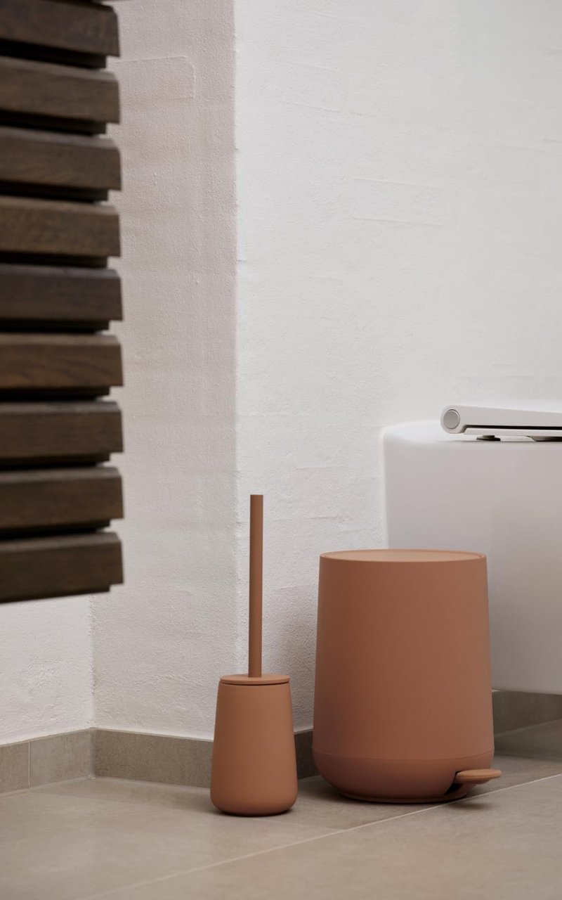 Zone Denmark Nova One Ceramic Toilet Brush with Brush Holder, Soft Touch Coating, Diameter 10.3 cm, Height 37 cm, Mandarin
