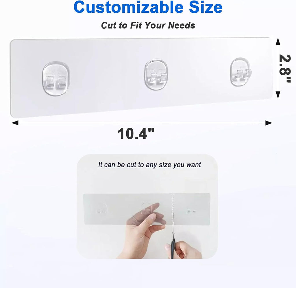 Skiennix Shower Caddy Adhesive Hooks - Strong No-Drill Replacement for Kitchen & Bathroom | 4 Pack