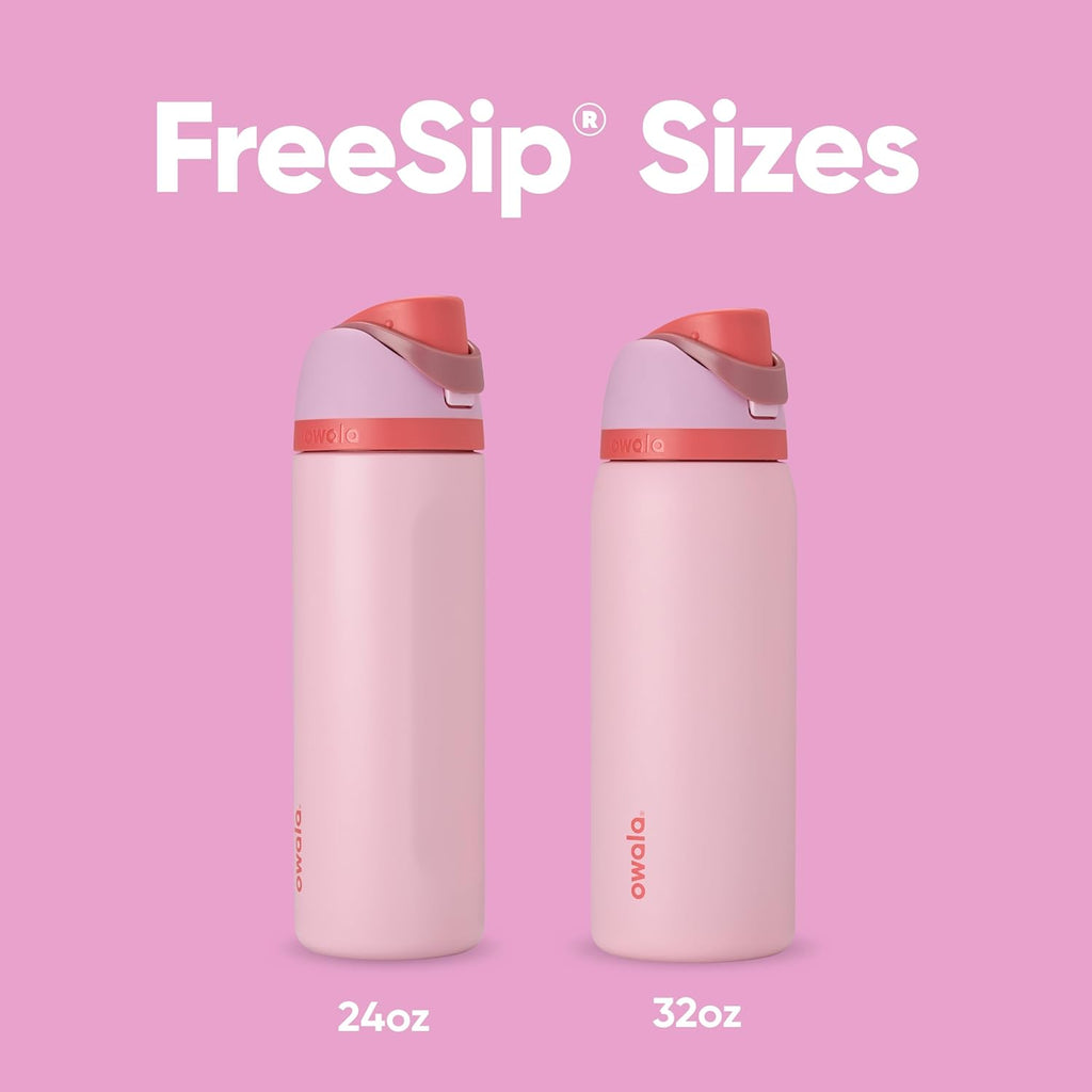 Owala FreeSip 32 oz Insulated Stainless Steel Water Bottle - BPA-Free, Pink, Perfect for Sports & Travel