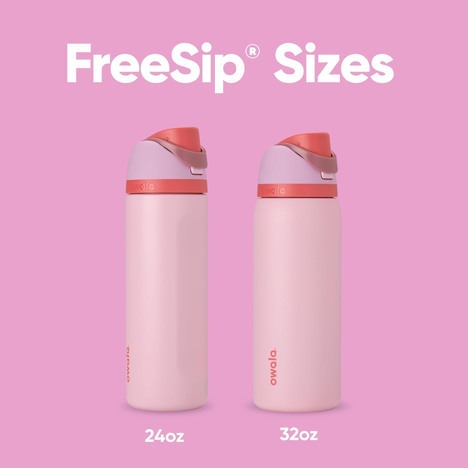 Owala FreeSip 32 oz Insulated Stainless Steel Water Bottle - BPA-Free, Pink, Perfect for Sports & Travel
