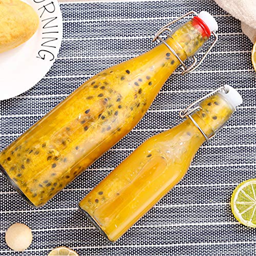 Swing Top Glass Bottles 8oz with Airtight Lids 16 Pack for Home Brewing