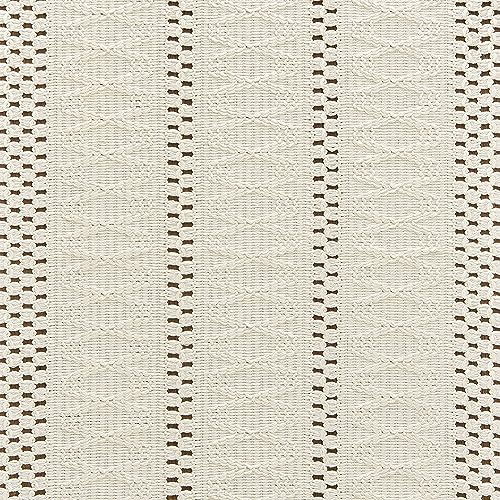 Macrame Table Runner 12x72 Inch, Ivory Woven Boho Table Scarf with Tassels
