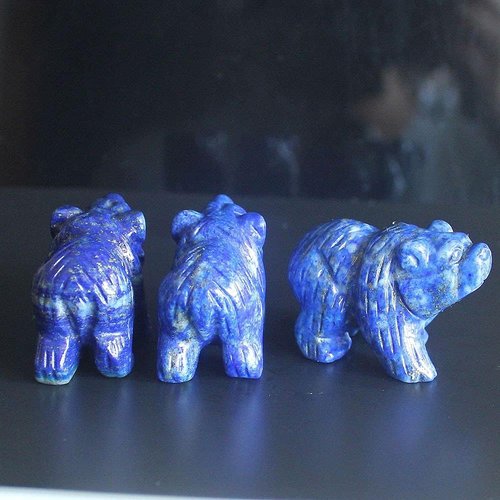 Hand-Carved Lapis Gemstone Bear Figurine | Unique Crystal Animal Sculpture