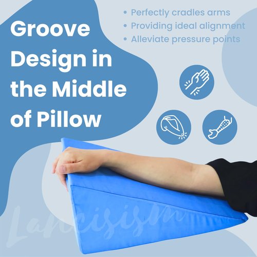 Lancisism Arm Elevation Pillow for Broken Arm Rest, Soft Arm Therapy Wedge Pillow for Sleeping Leg Support with Removable Pillow Case, Medical Pillow Post Surgery Elevated Surgical Wedge