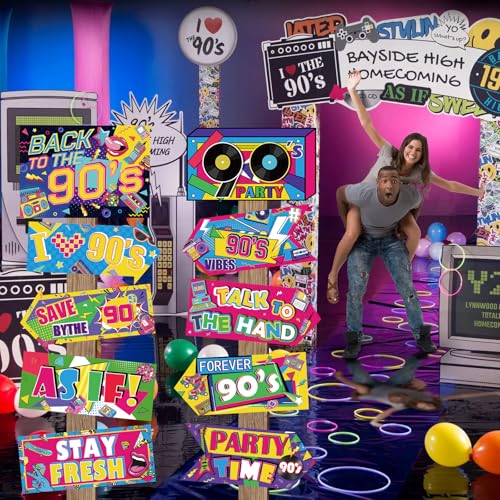 20-Piece 90s Retro Party Decorations Sign Set for Birthday Hip Hop Events