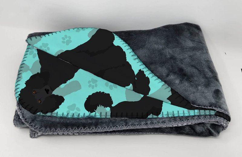 Caroline's Treasures MLM1022TBLT Black Standard Poodle Soft Travel Blanket with Bag Airplane Blanket, Indoor Outdoor Camping Blanket for Traveling, Picnics, Beach Trips, Concerts