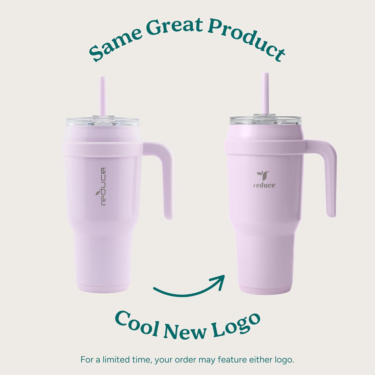 REDUCE Cold1 40 oz Tumbler - Vacuum Insulated Stainless Steel Mug with Handle & Straw | Gloss Cotton Finish