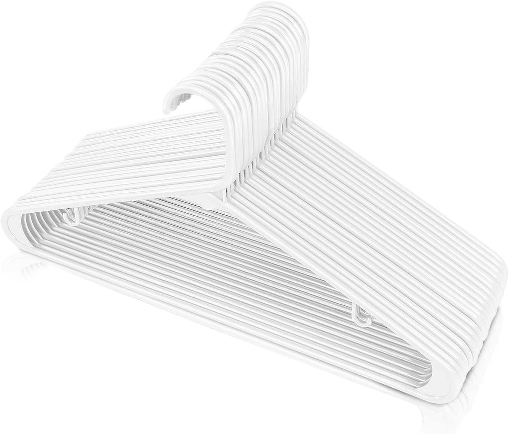 Utopia Home Plastic Hangers - Durable Space-Saving Clothes Organizer - 20 Pack for Shirts, Pants, Skirts & Coats (White)