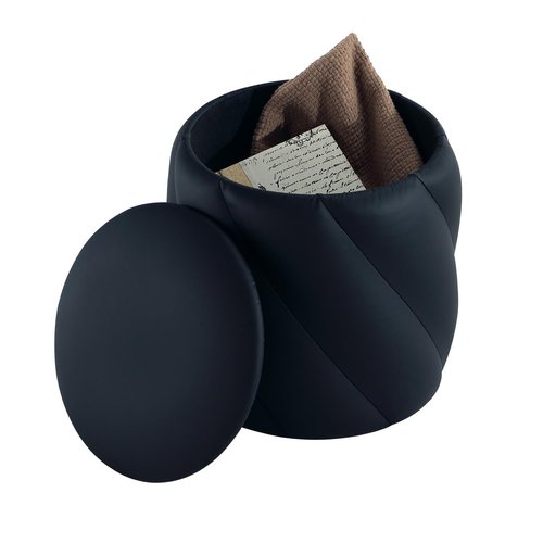 Get Set Style Round Ottoman with Soft Padded Seat, Storage Vanity Stool for Makeup, Upholstered Footrest Stool Ottoman Foot Stool for Living Room, Bedroom
