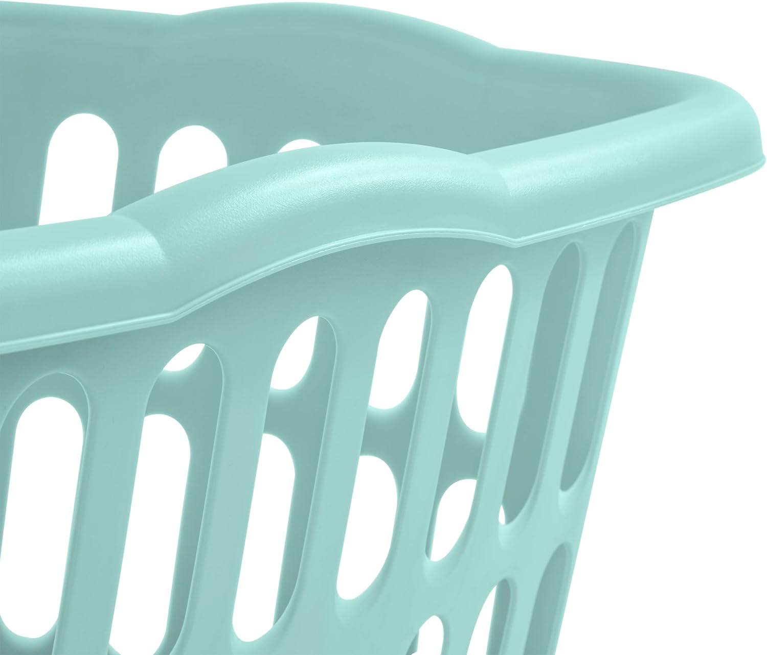 Sterilite Laundry Basket - 1.5 Bushel Rectangular Design for Easy Carrying - White & Aqua, 12-Pack