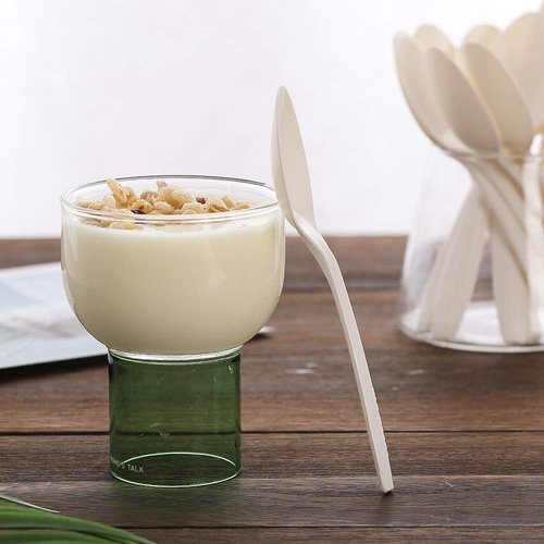Eco-Friendly Compostable Spoons 150 Pieces Disposable Spoons Made from Starch Durable and Heat Resistant Biodegradable Utensils Great for Party Restaurant Suppluies or Daily Use
